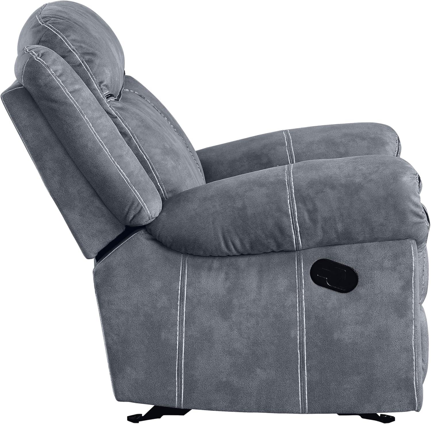 ACME Zubaida Reclining Loveseat with USB Dock and Console in 2-Tone Gray Velvet