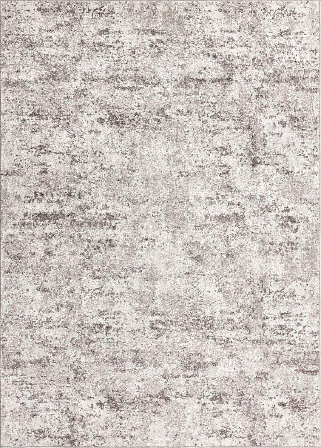 Stone Gray Abstract 9' x 12' Synthetic Area Rug