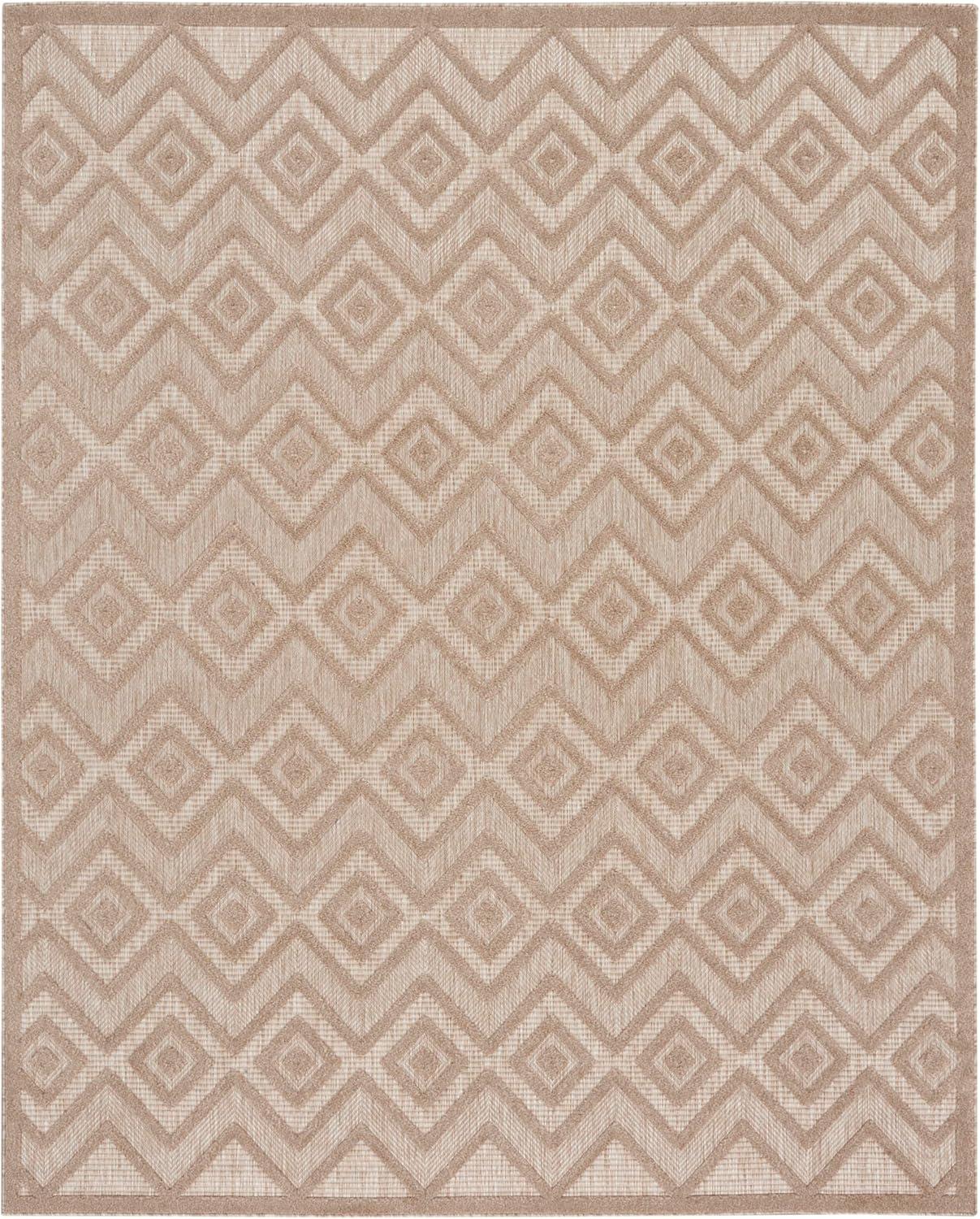 Nourison Versatile 9' x 12' Natural Beige Modern Indoor/Outdoor Rug