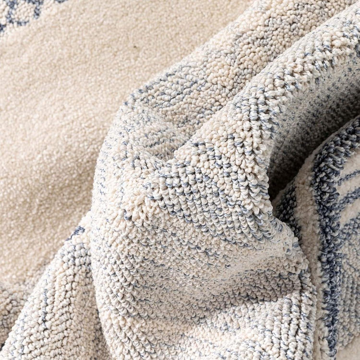 Marcone Briar Tribal Geometric Abstract Beige Looped Pile Rug
