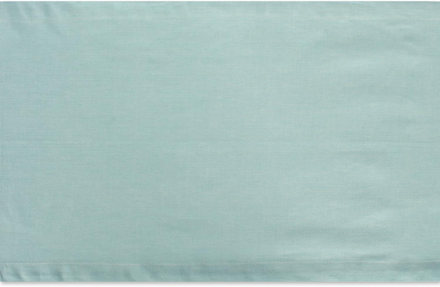 AQUA SOLID CHAMBRAY TABLE RUNNER 14x72