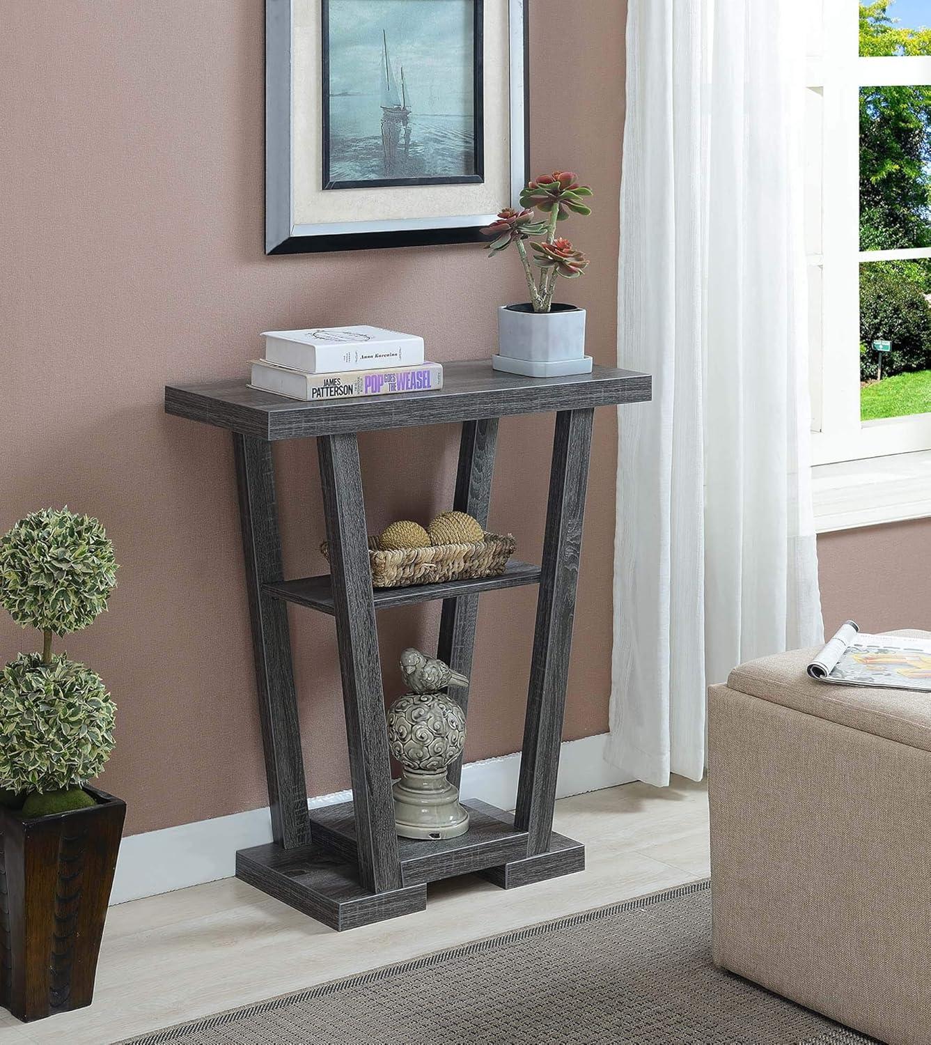 Convenience Concepts Newport V Console Table, Gray