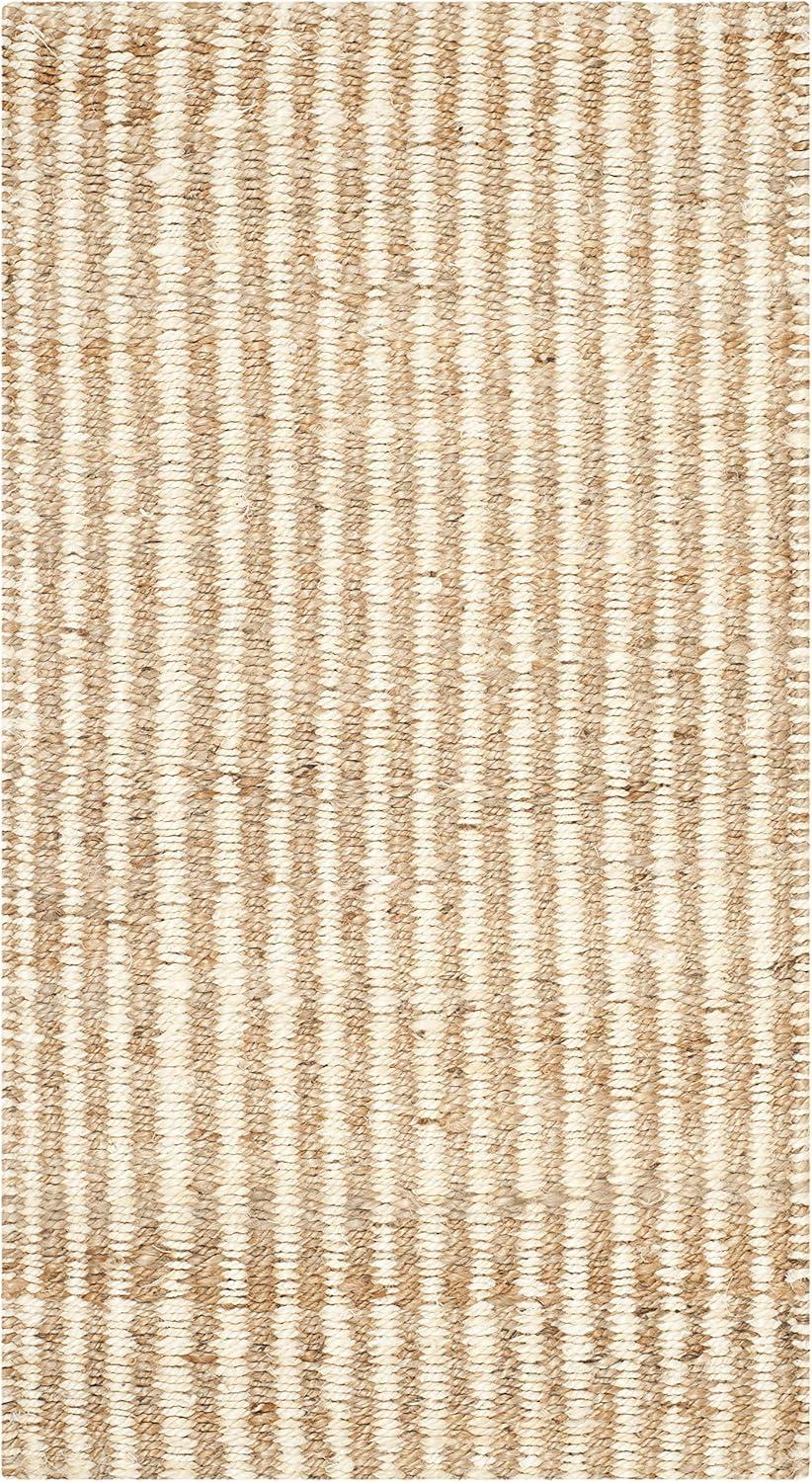 Hand-Knotted Coastal Ivory & Natural Jute Area Rug - 3' x 5'