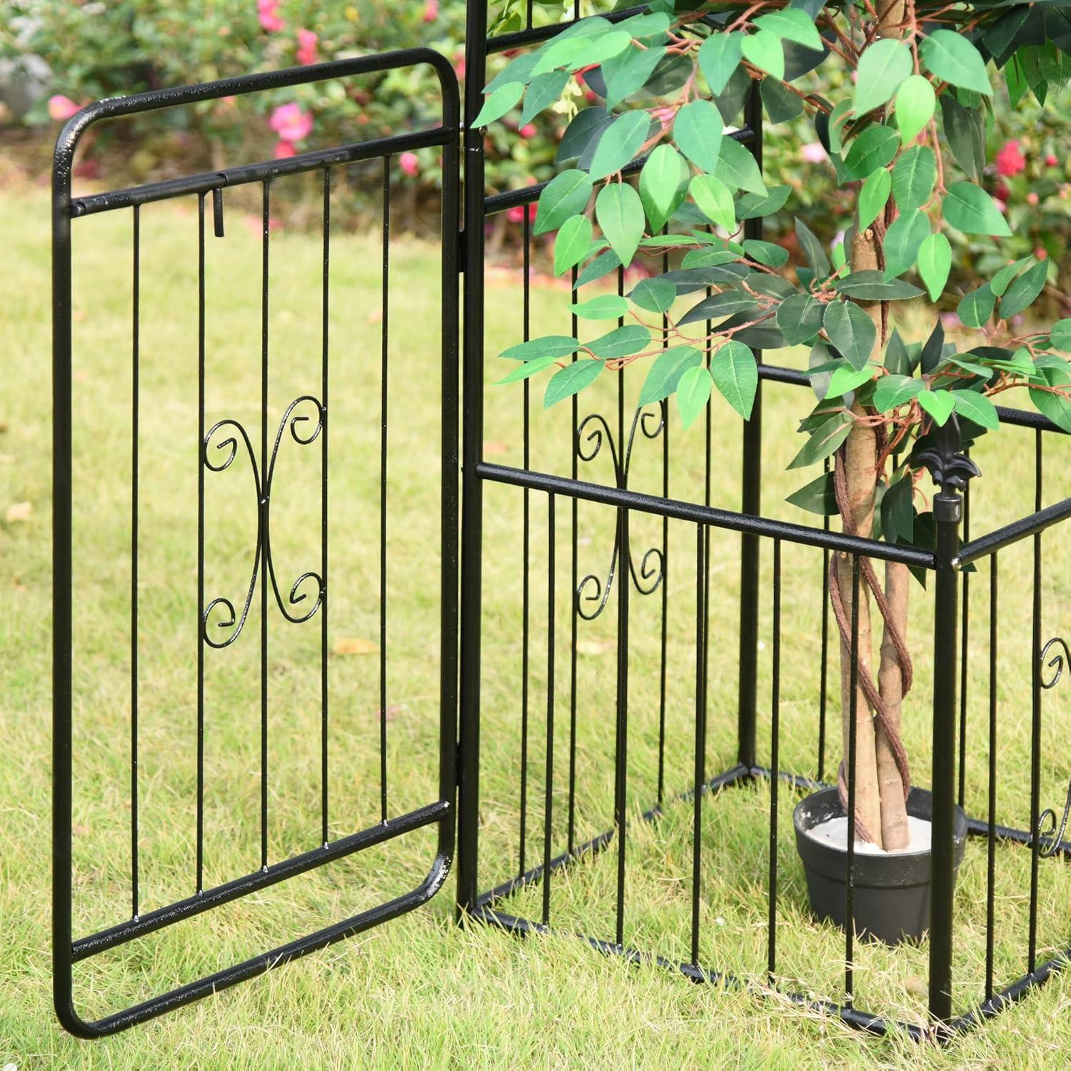 78.75'' W x 19.75'' D Steel Arbor with Gate in Black