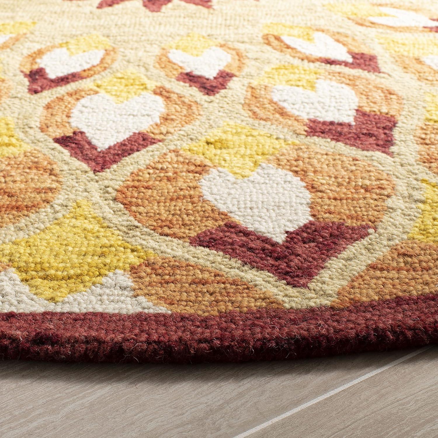 Novelty NOV603 Hand Tufted Area Rug - Rust/Gold - 3' round - Safavieh.
