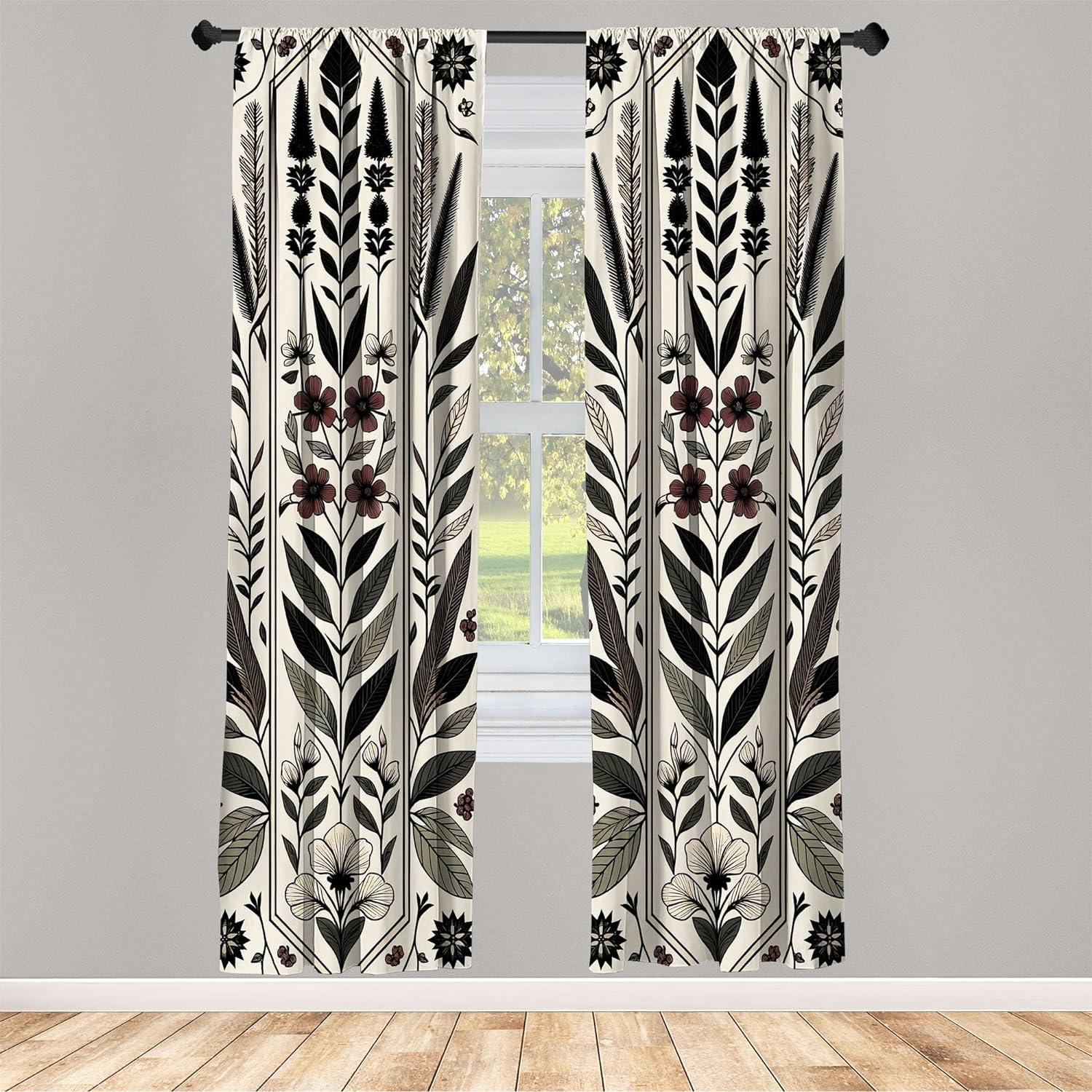 Microfiber Semi Sheer Curtain Pair