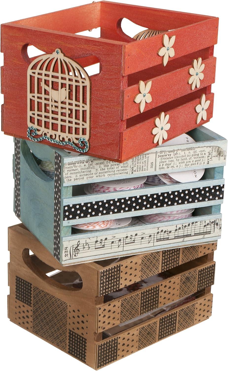 Walnut Hollow Small DIY Unfinished Wooden Storage Crate, Pine and Plywood