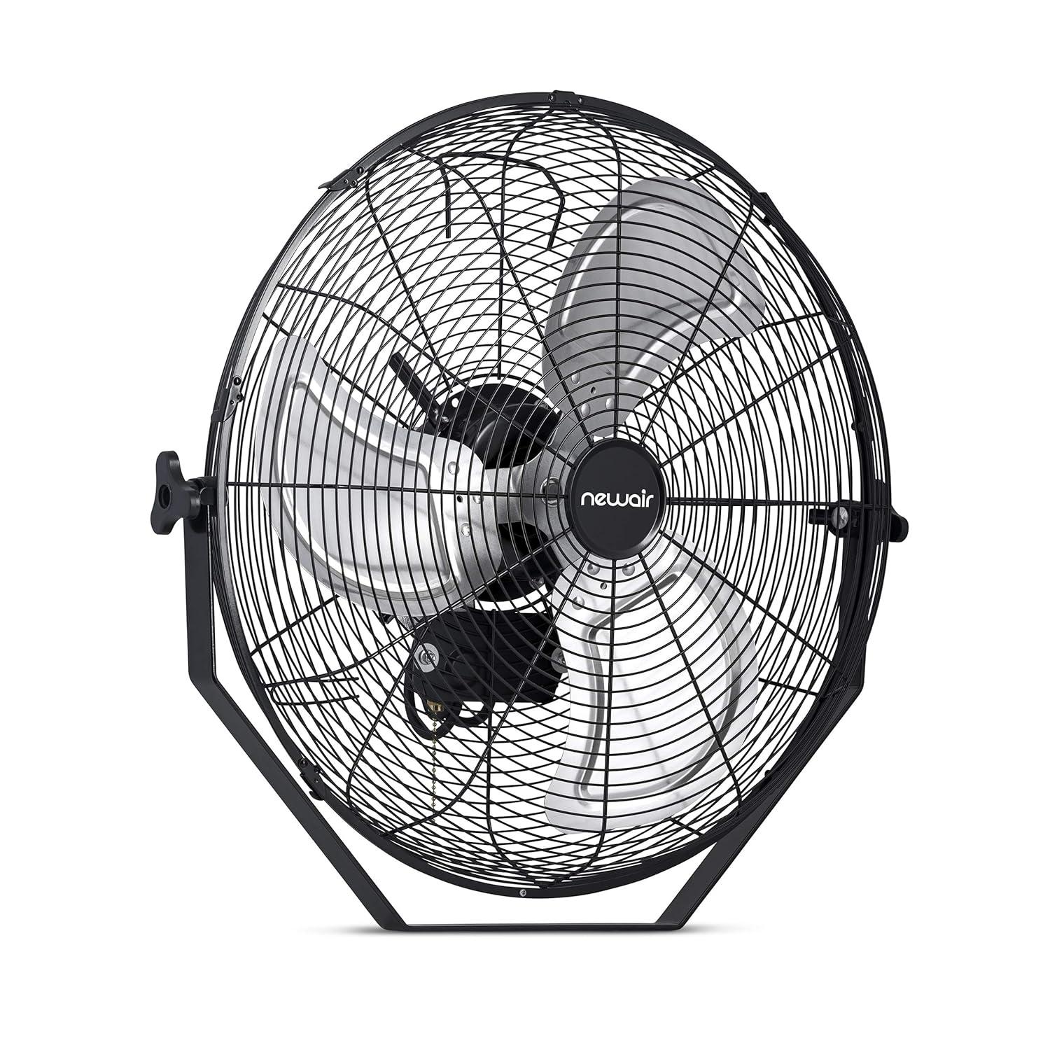 Newair Newair 20" High Velocity Wall Mount Fan, Heavy Duty Waterproof Outdoor Fan, Adjustable Tilt and 3 Speeds up to 4650 CFM, Pull Chain Switch