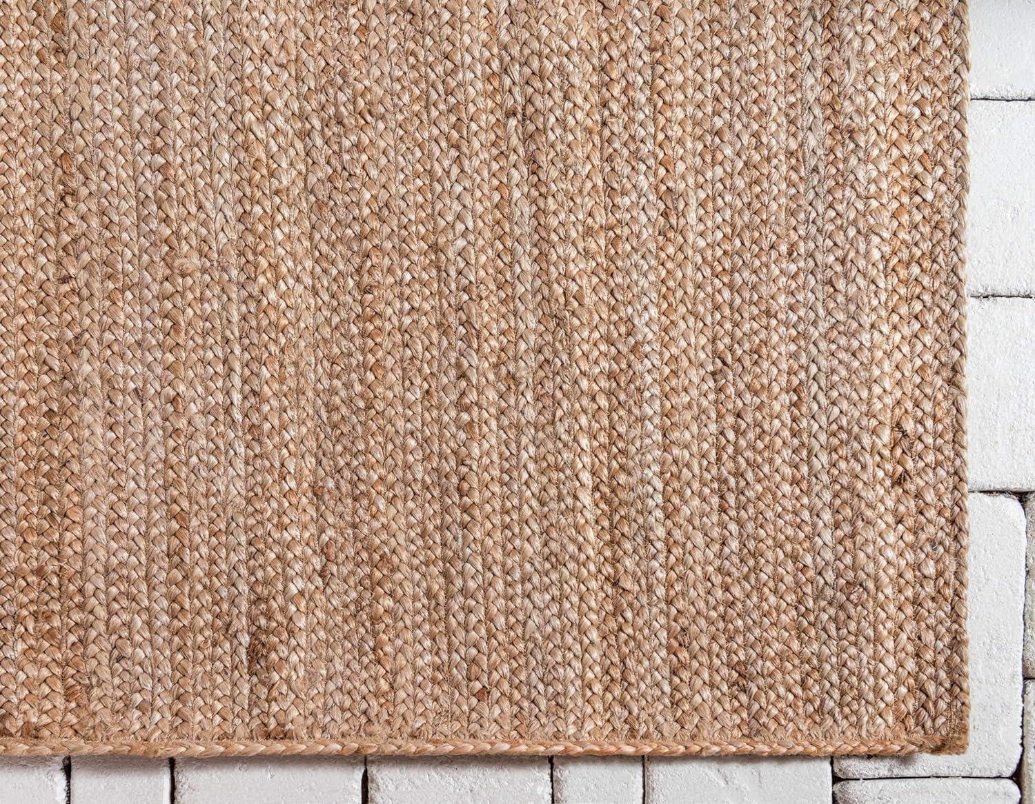 Unique Loom Braided Jute Dhaka Solid Indoor Braided Area Rug