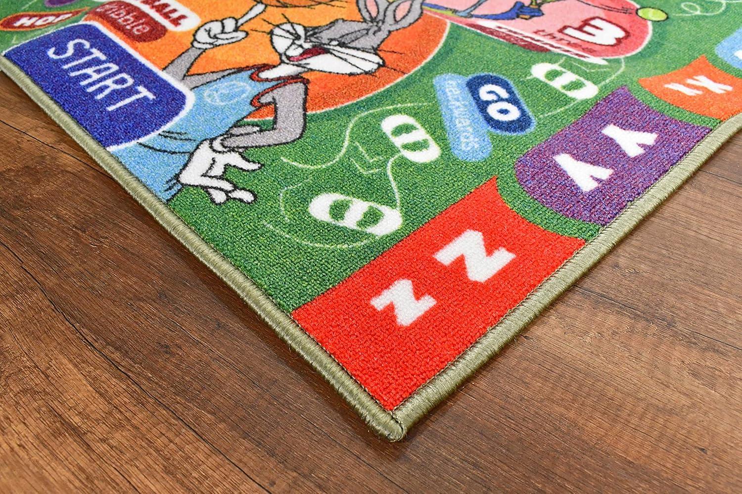 KC CUBS | Looney Tunes Boy & Girl Kids Hopscotch Number Counting Educational Learning & Game Play Nursery Bedroom Classroom Rug Carpet, 2' 7" x 6' 0"