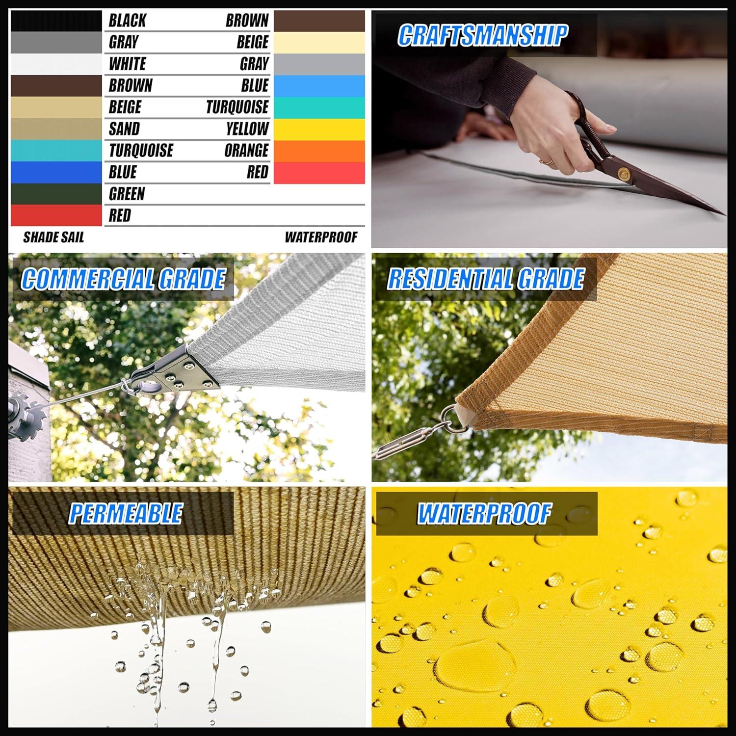 Royal Shade Royal Shade Rectangle Shade Sail With Hardware Kit