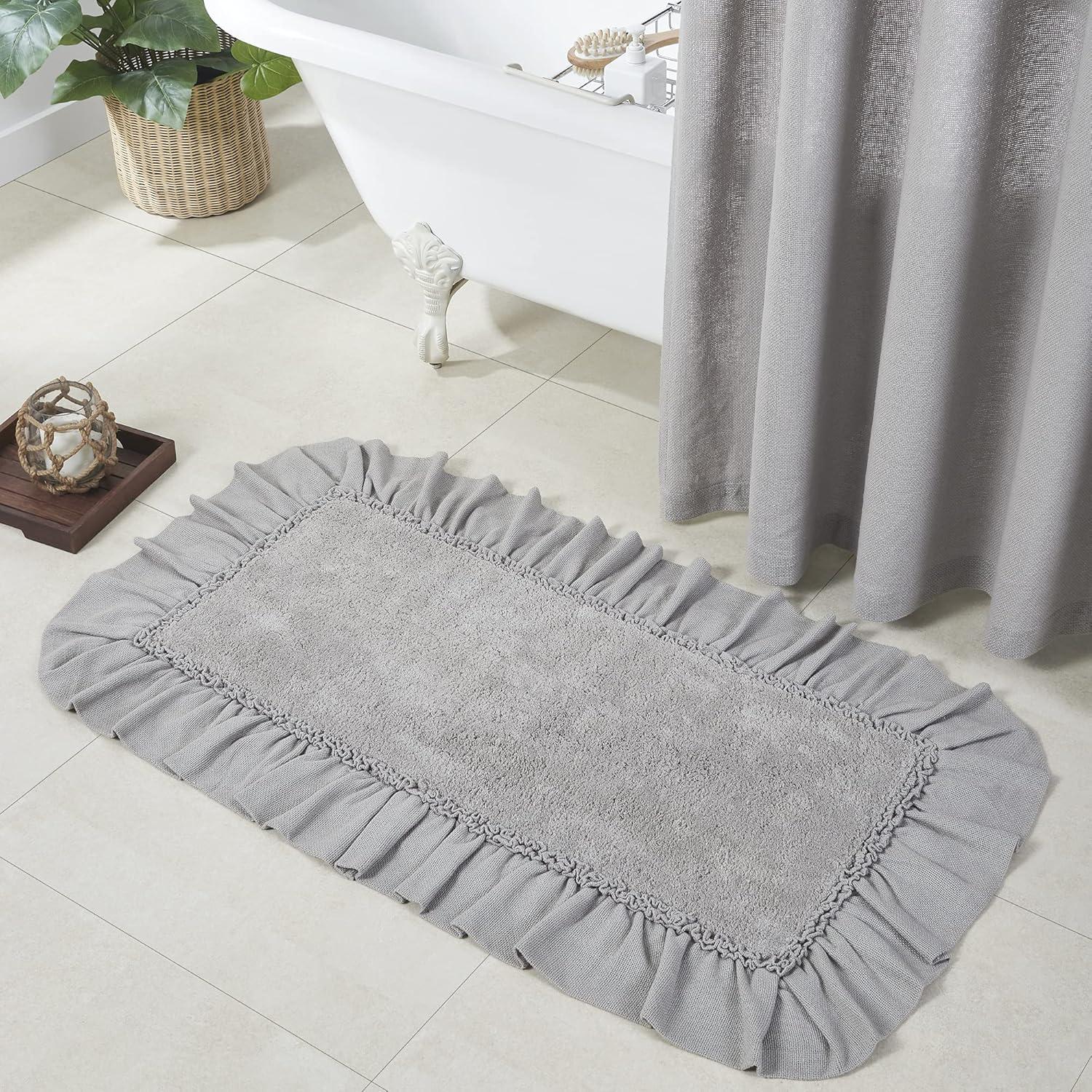 Burlap Dove Grey Bathmat 27x48  VHC Brands