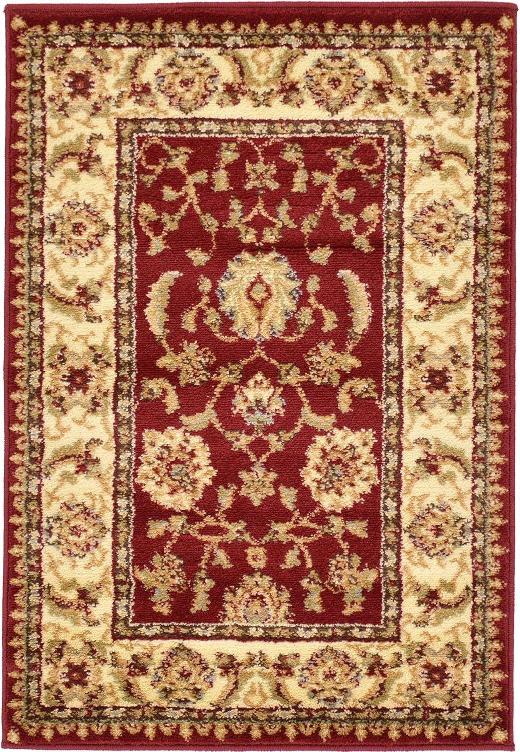 Elegant Voyage Floral Red Synthetic Area Rug, 2' 2" x 3' 1"