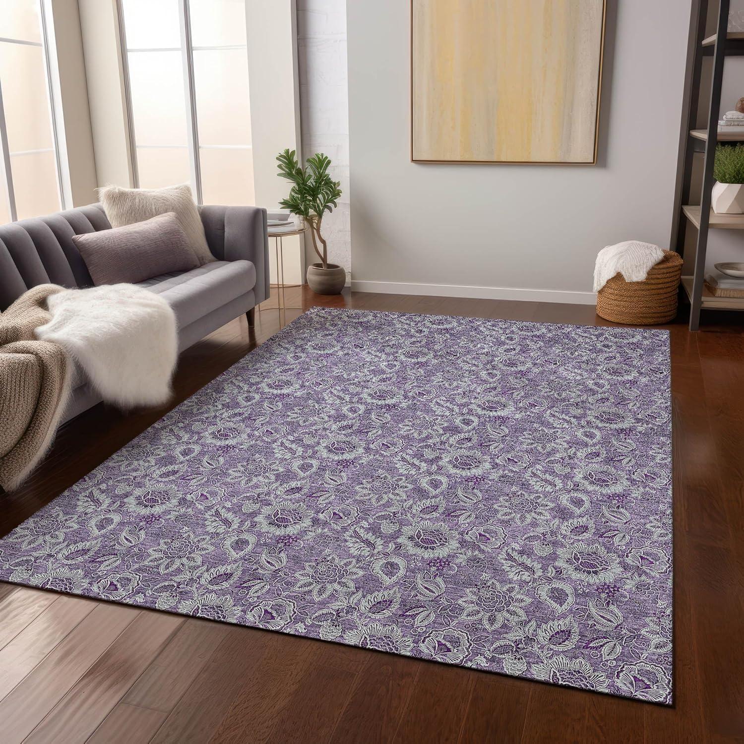 Addison Rugs Chantille ACN661 Purple 3' x 5' Indoor Outdoor Area Rug, Easy Clean, Machine Washable, Non Shedding, Bedroom, Entry, Living Room, Dining Room, Kitchen, Patio Rug