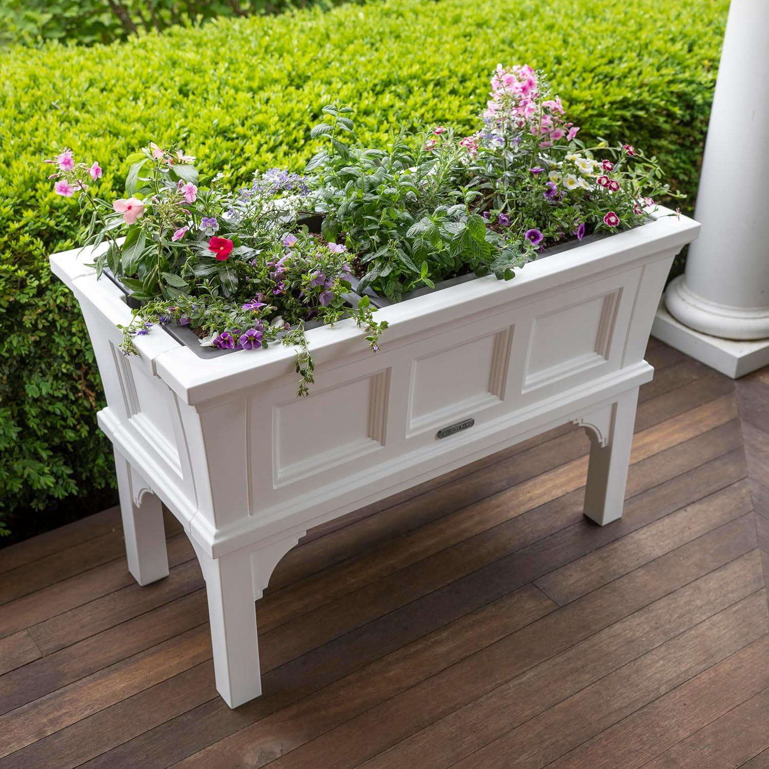 Classic White Raised Garden Planter Box for Outdoor & Indoor, 24"x39"