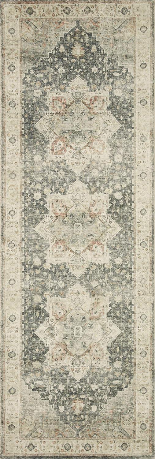 Loloi II Rosette Oriental Traditional Area Rug, Off-White, 18" x 18"