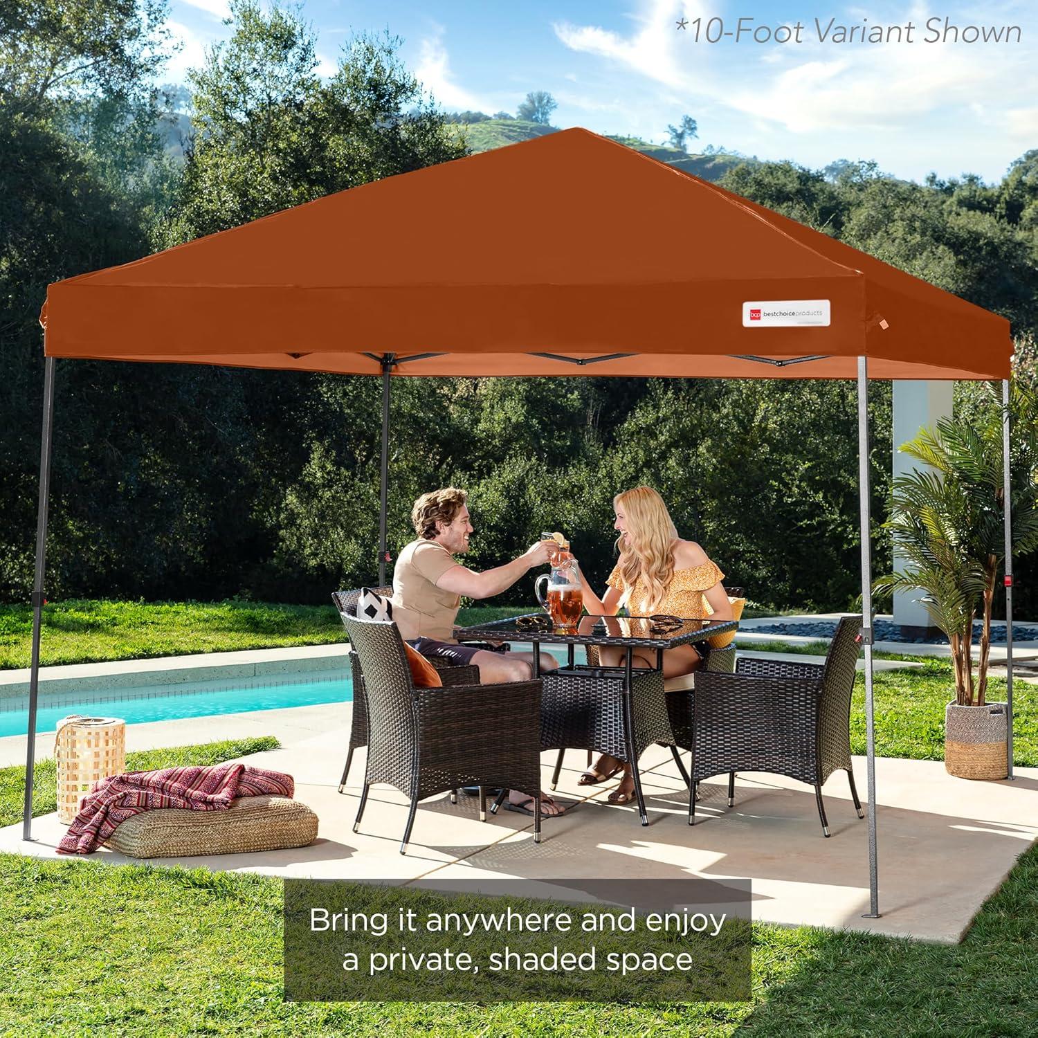 Best Choice Products Easy Setup Pop Up Canopy W/ 1-Button Setup, Wheeled Case, 4 Weight Bags