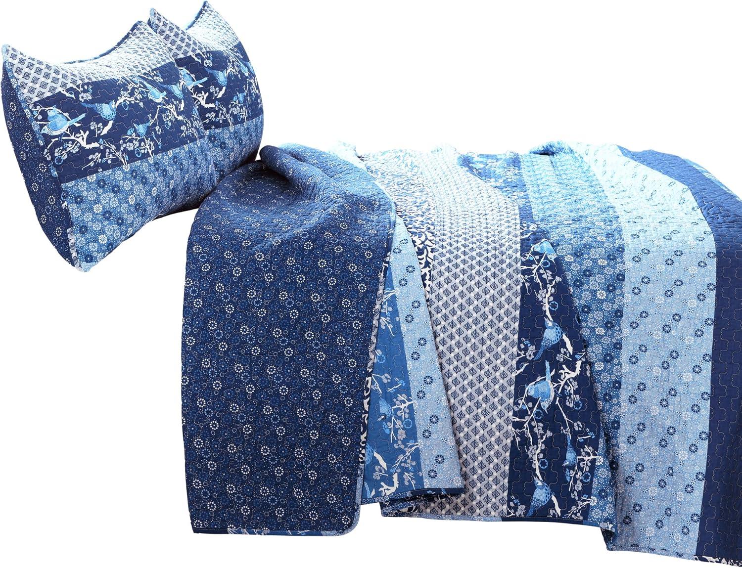 Lush Decor Royal Empire Cotton Reversible 3 Piece Quilt Set