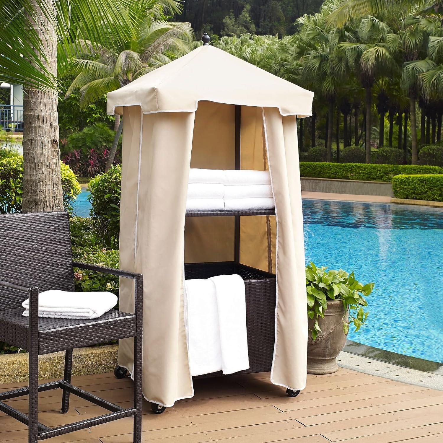 Palm Harbor Outdoor Wicker Towel Valet - Crosley