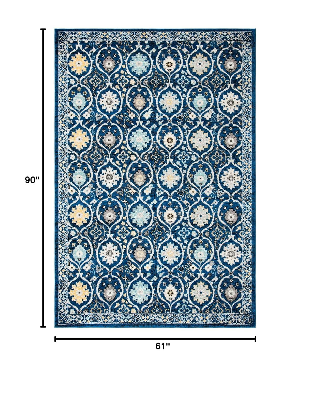 Evoke EVK210 Power Loomed Area Rug - Royal/Ivory - 5'3"x7'6" - Safavieh.