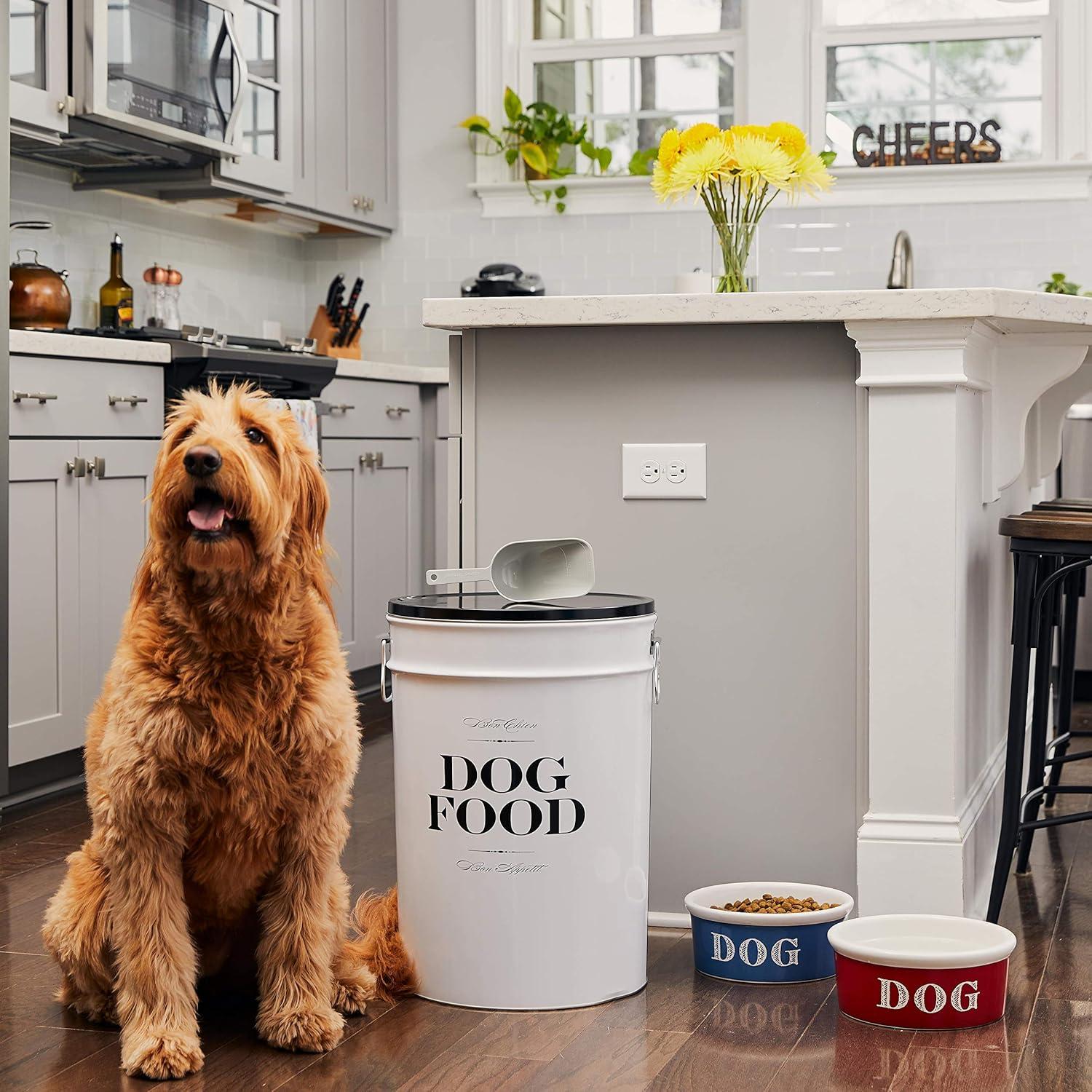 Large Airtight Metal Dog Food Storage Canister