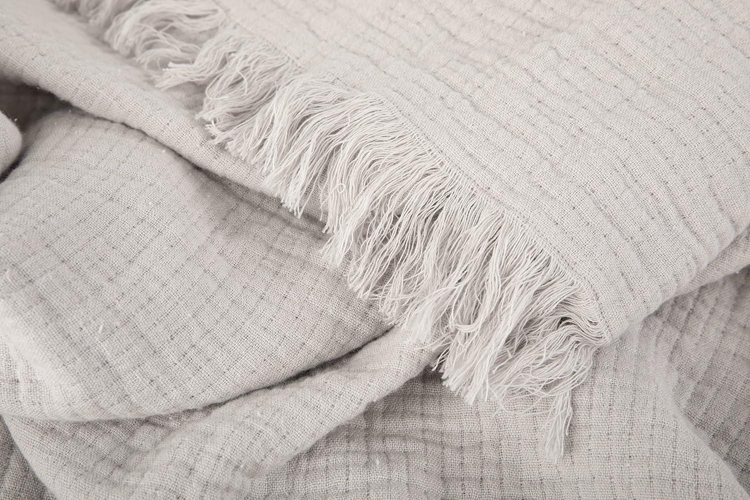 Sticky Toffee Muslin Throw Blanket for Adults, 100% Cotton, 60x50 in, Soft Lightweight and Breathable Throw for Couch, Gray