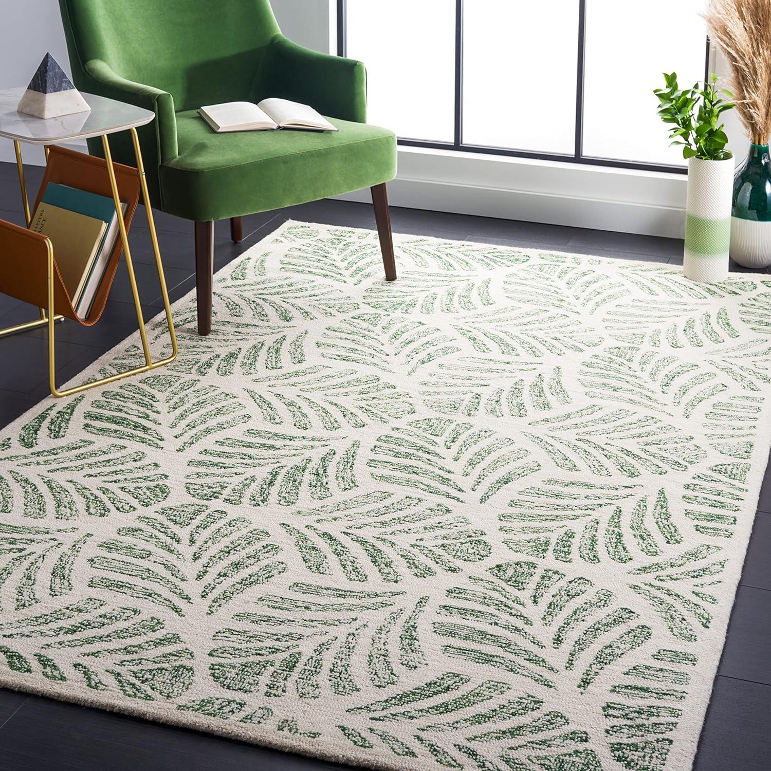 Martha Stewart Jardin - MSR3529 - Indoor Hand Tufted Area Rugs - Ivory/Green - 6'x6'
