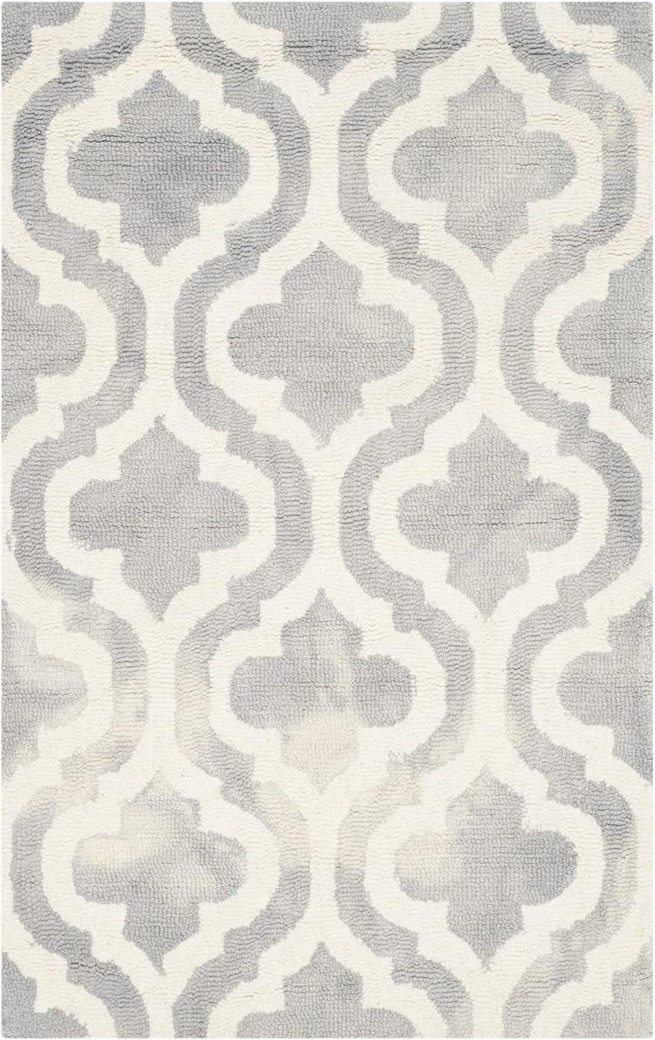 Elegant Gray Hand-Tufted Wool Rectangular Area Rug