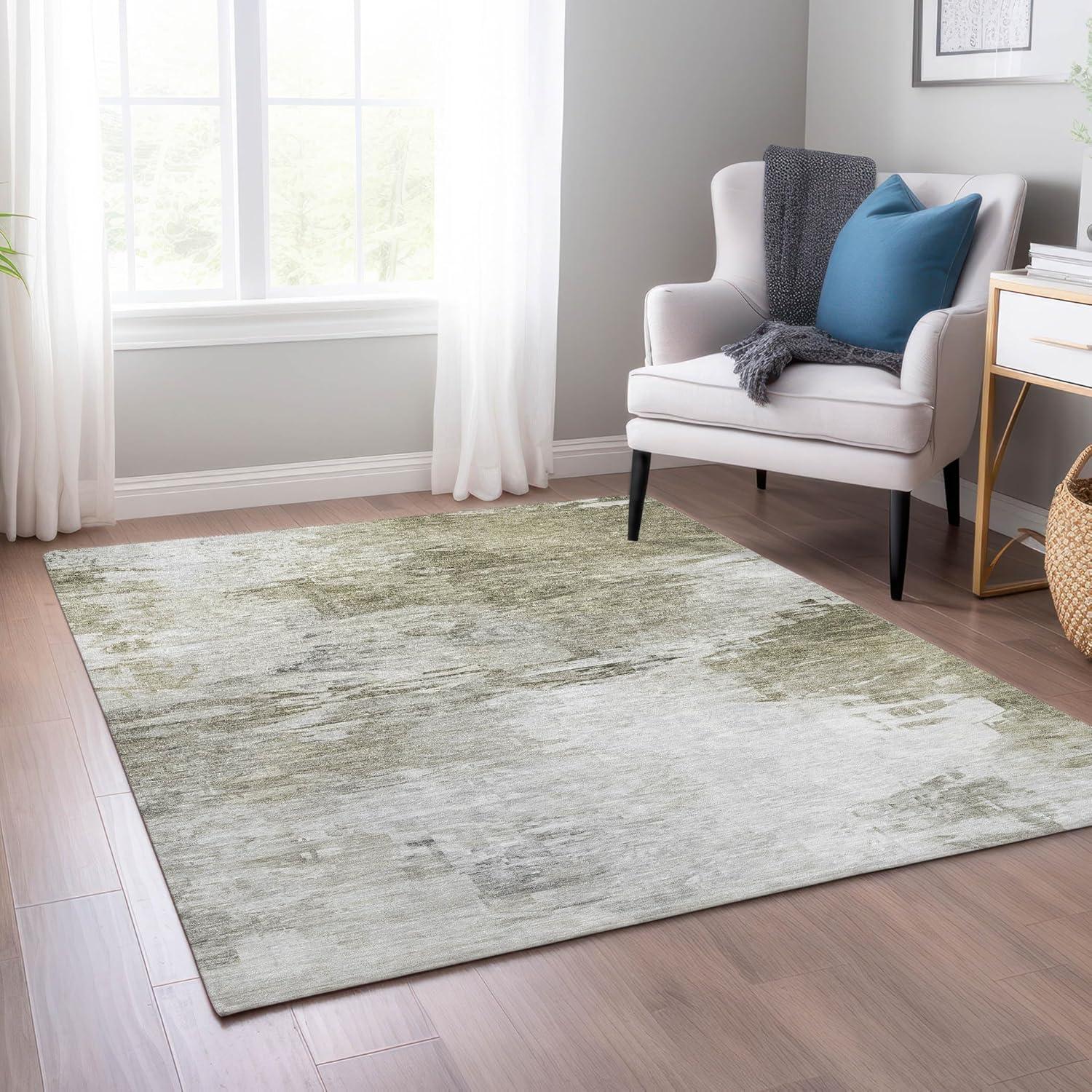 Taupe Synthetic Flat Woven Reversible 9' x 12' Area Rug