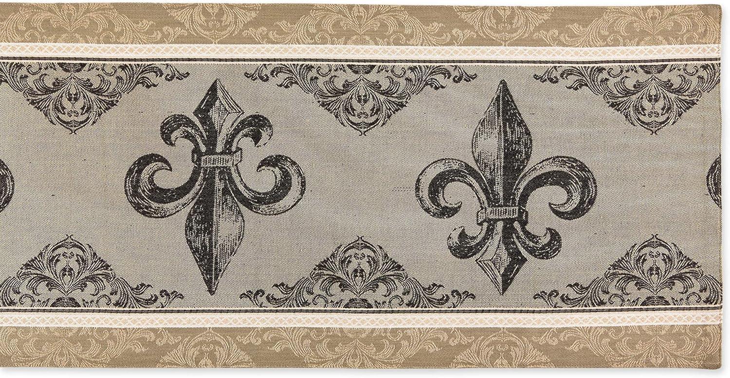 Design Imports Fleur De Lis Stripe Jacquard Table Runner - 14 x 72"