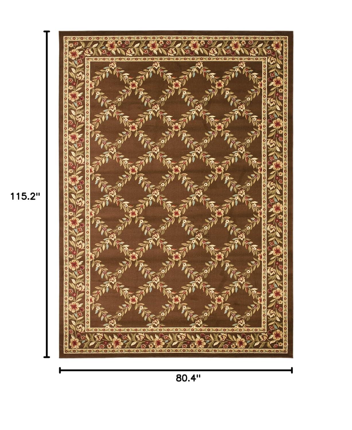 Lyndhurst LNH557 Power Loomed Area Rug - Brown/Brown - 6'7"x9'6" - Safavieh