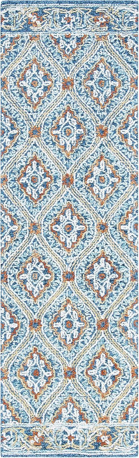 SAFAVIEH Blossom Dima Damask Area Rug, Navy/Yellow, 5' x 8'
