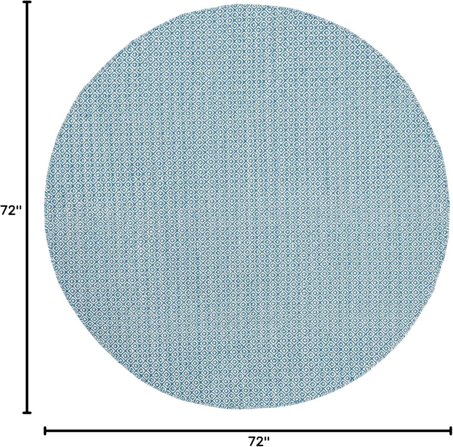 Montauk MTK717 Hand Woven Area Rug - Ivory/Blue - 6' Round - Safavieh.