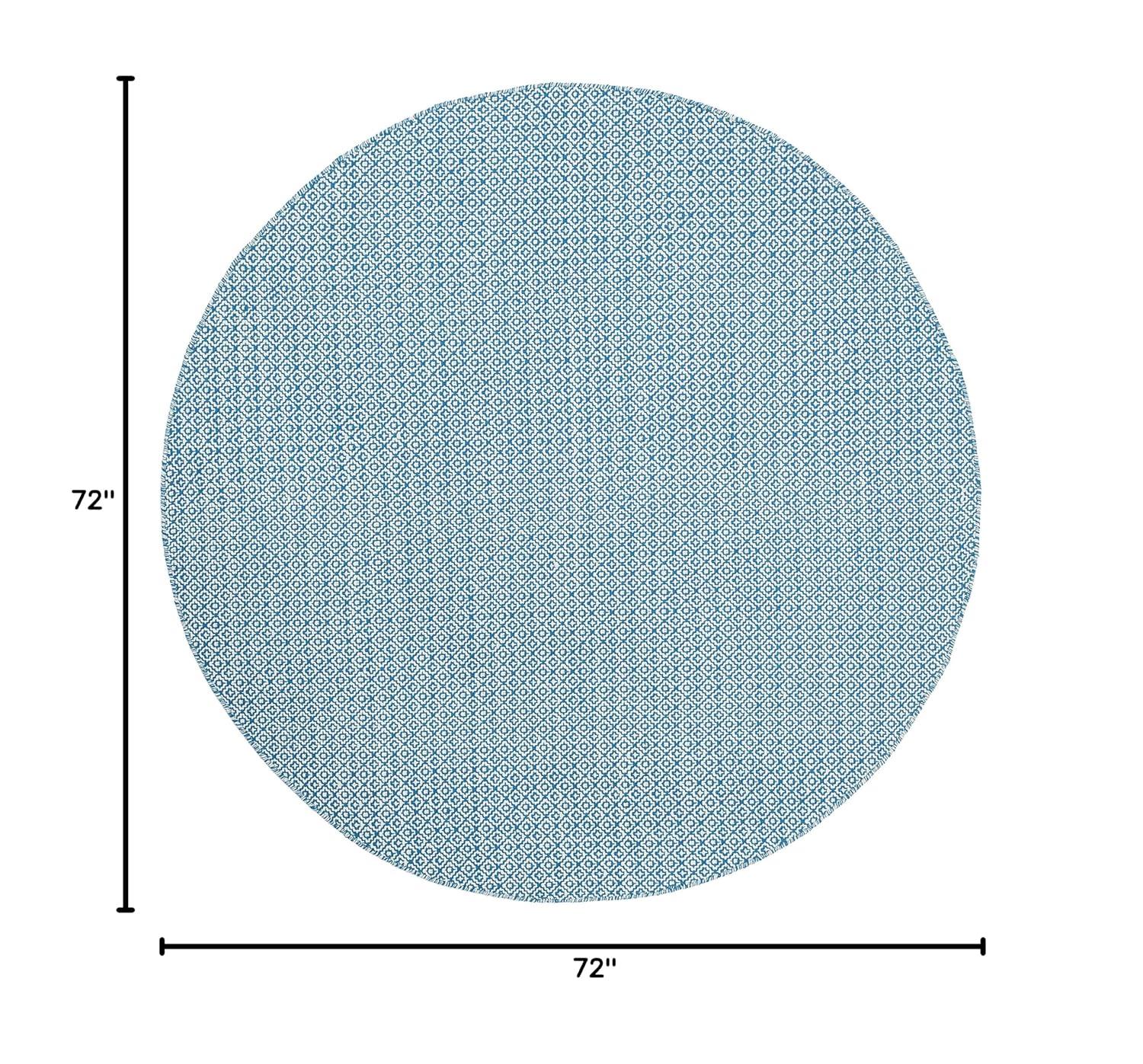 Montauk MTK717 Hand Woven Area Rug - Ivory/Blue - 6' Round - Safavieh.