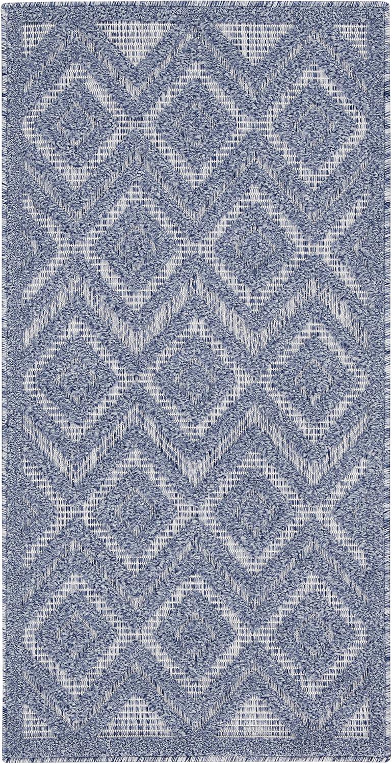 Nourison Versatile 2' x 4' Denim Blue Indoor Outdoor Rug