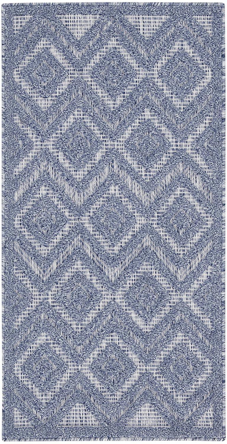 Nourison Versatile 2' x 4' Denim Blue Indoor Outdoor Rug