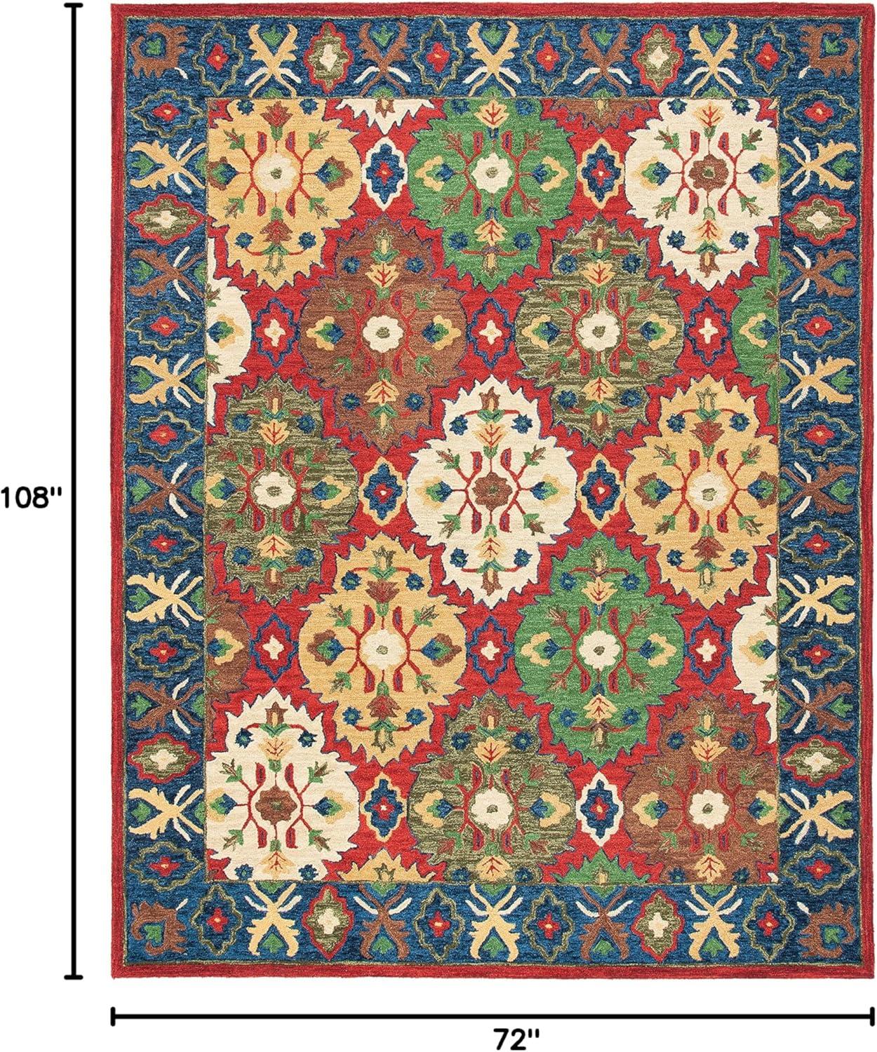 Heritage HG354 Hand Tufted Area Rug - Red/Blue - 6'x9' - Safavieh.