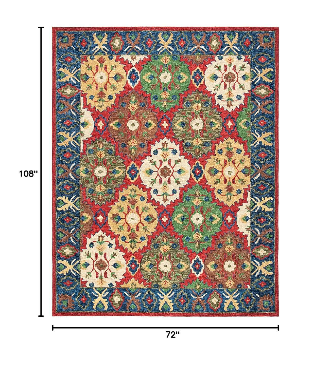 Heritage HG354 Hand Tufted Area Rug - Red/Blue - 6'x9' - Safavieh.