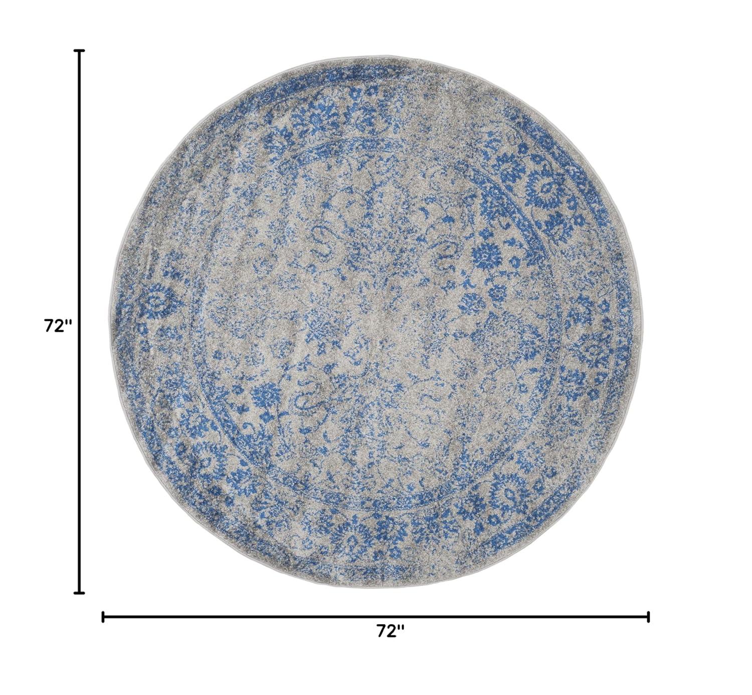 Adirondack ADR109 Machine Made Indoor Area Rug - Grey/Blue - 6' Round - Safavieh
