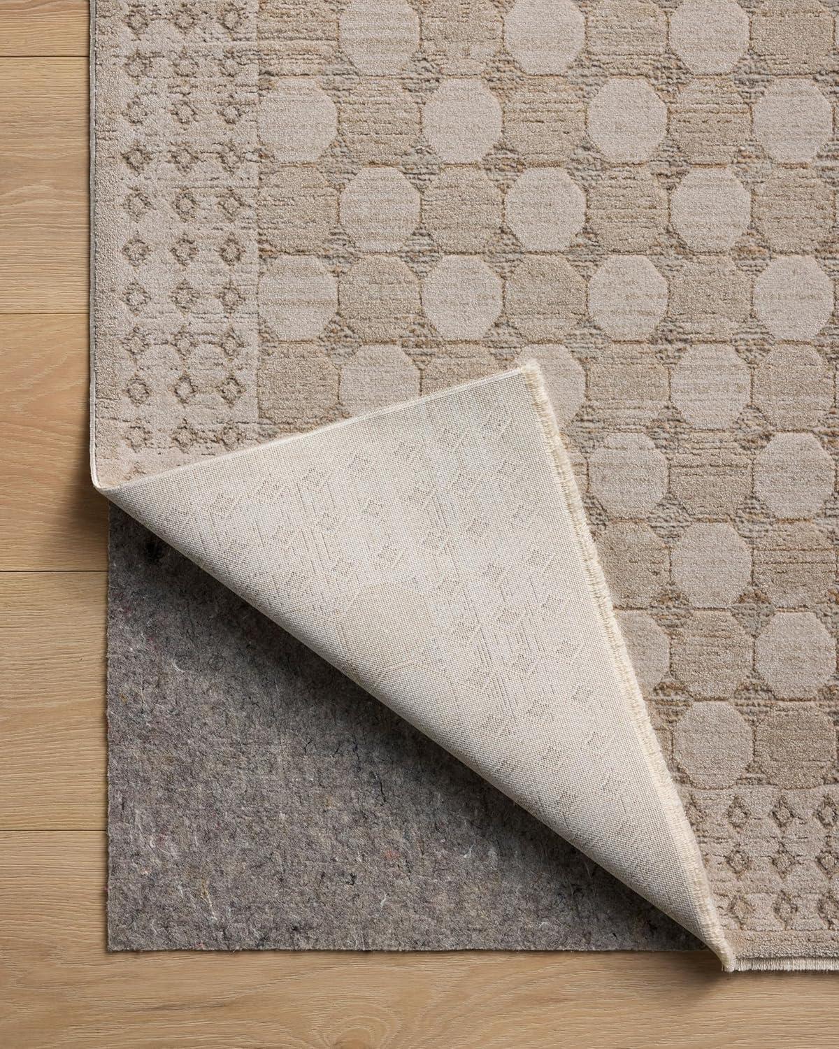 Taupe and Natural Geometric Low Pile Area Rug