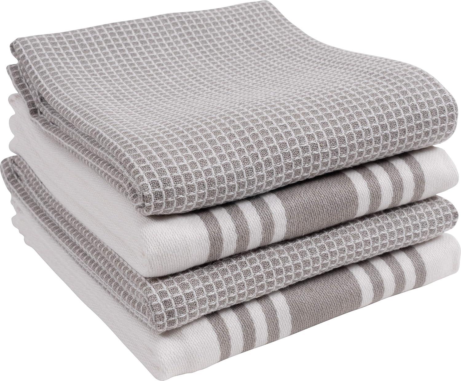 KAF Home Madison Set of 4 Absorbent, Durable and Soft Kitchen Towels |- 18" x 28"