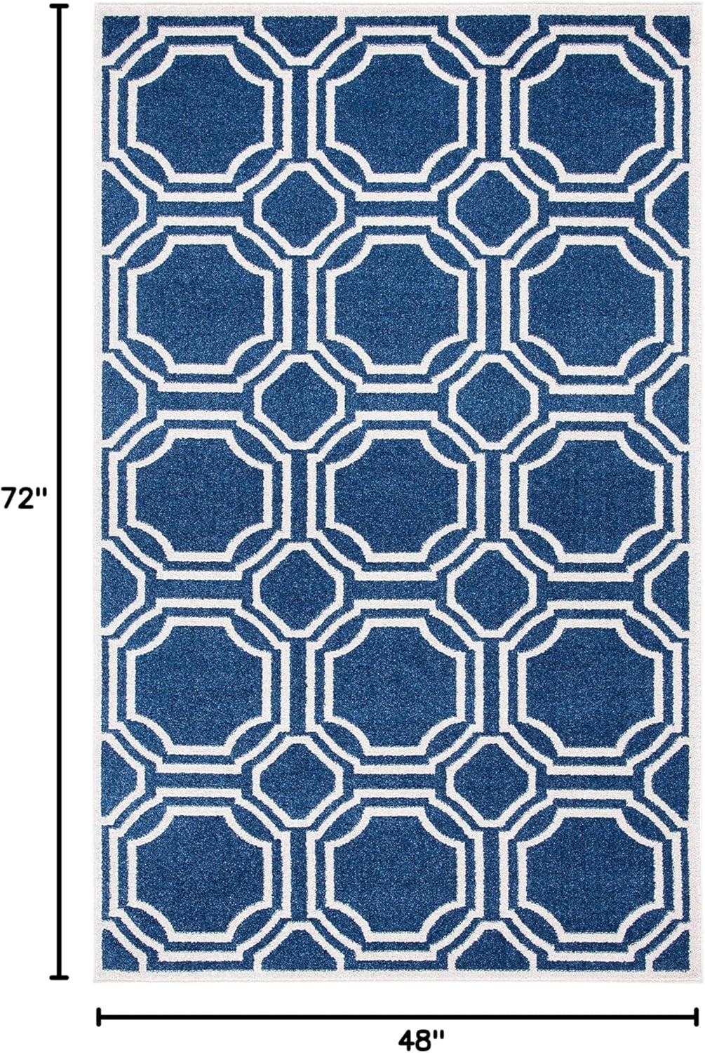 Amherst AMT411 Power Loomed Area Rug - Navy/Ivory - 4'x6' - Safavieh.