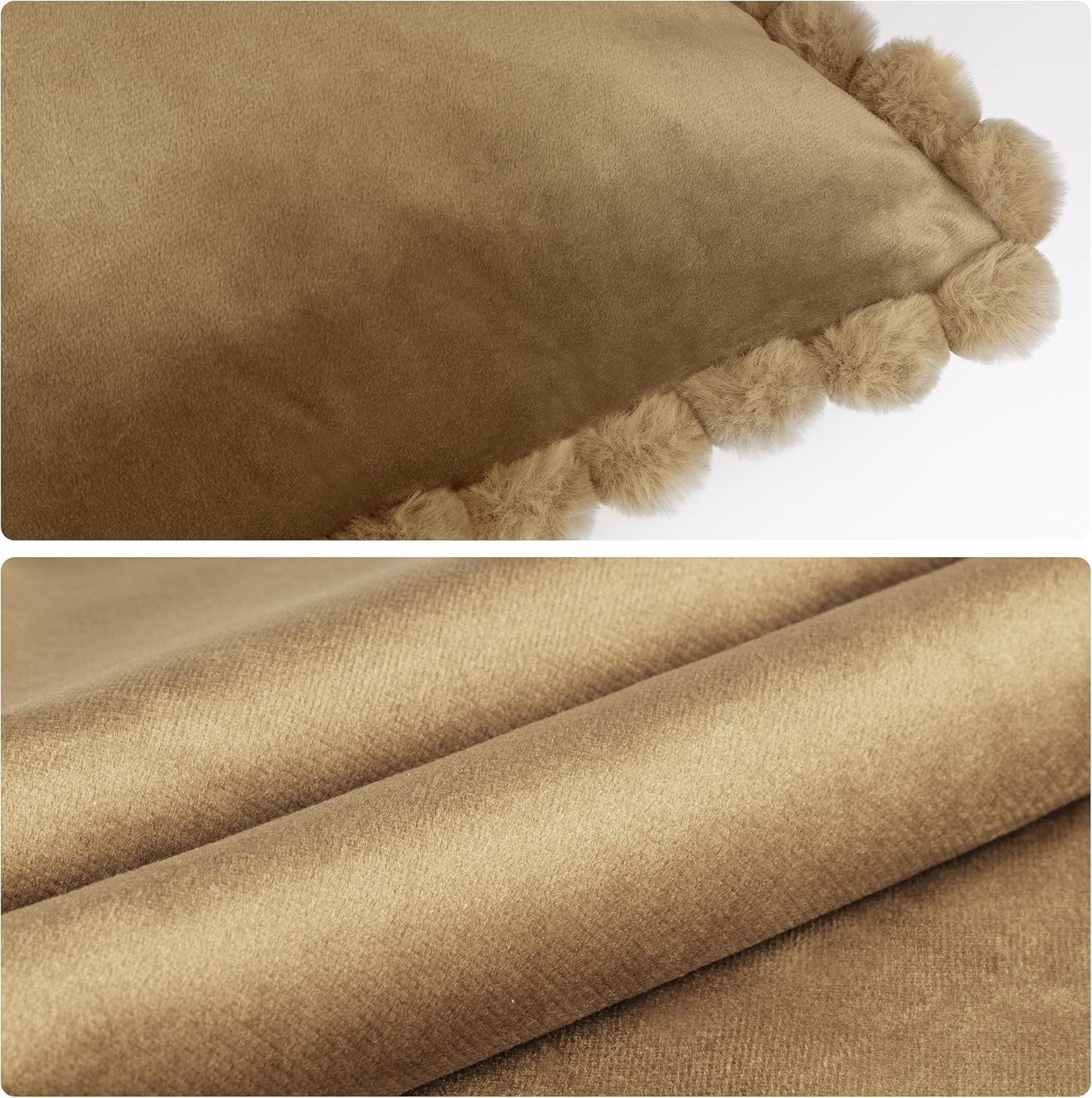 Deconovo Deconovo Pom-poms Velvet Reversible Pillow Cover (Set of 2)