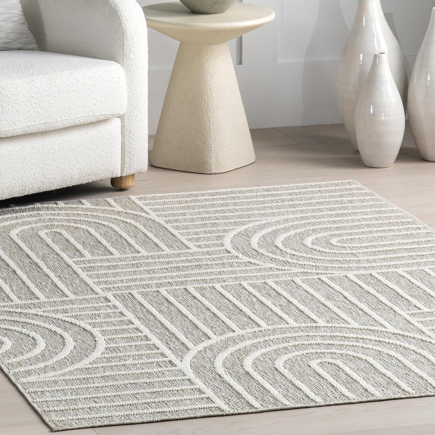 Nuloom Liliya Modern Geometric Machine Washable Indoor Area Rug