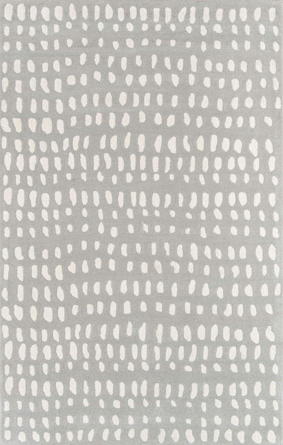 Skyline Decor Novogratz by  Delmar Boho Dots Hand-tufted Wool Area Rug Grey 9' x 12' 9' x 12' Indoor, Handmade Ivory Rectangle