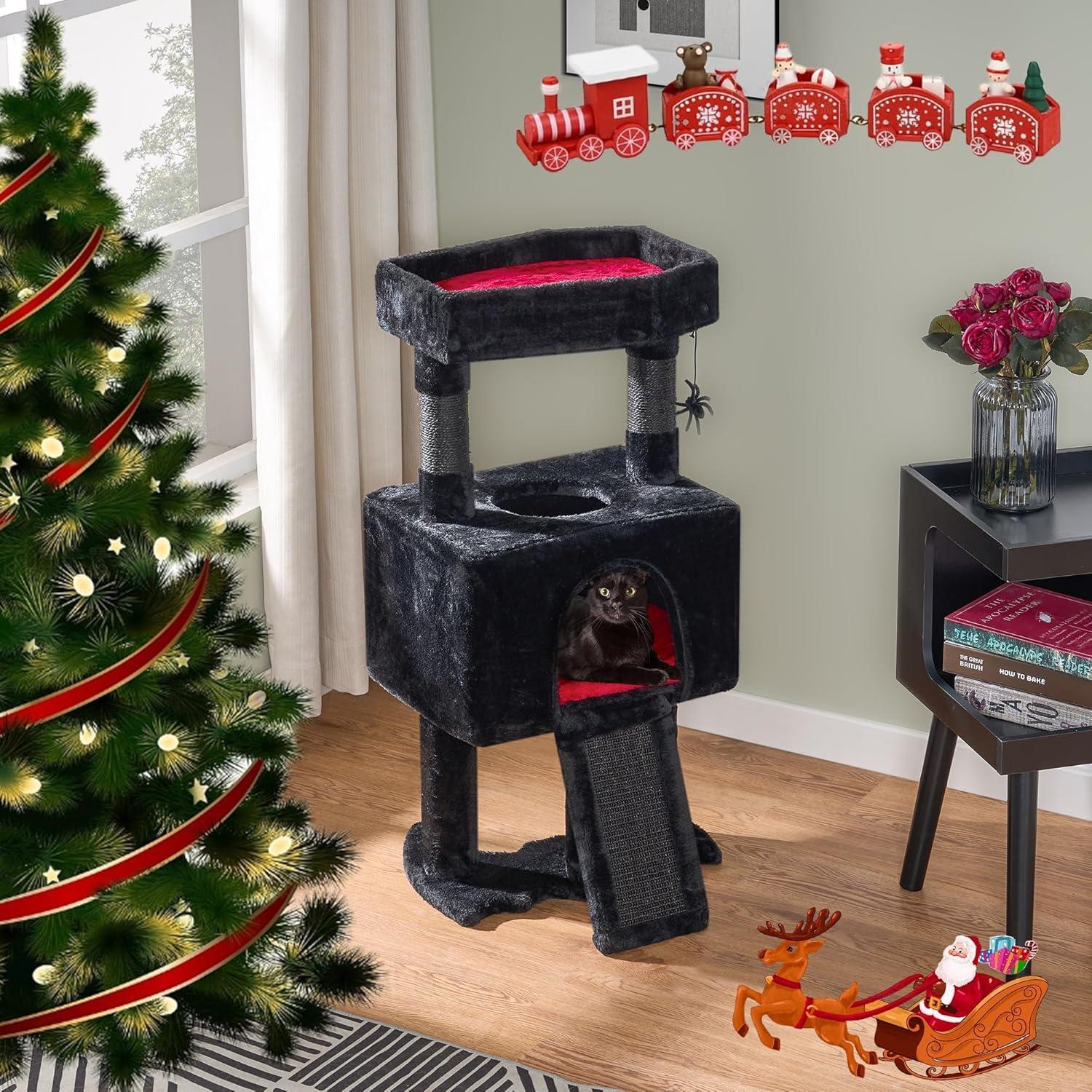 Gothic Cat Tree with Coffin, Gothic Cat Tower with Condo