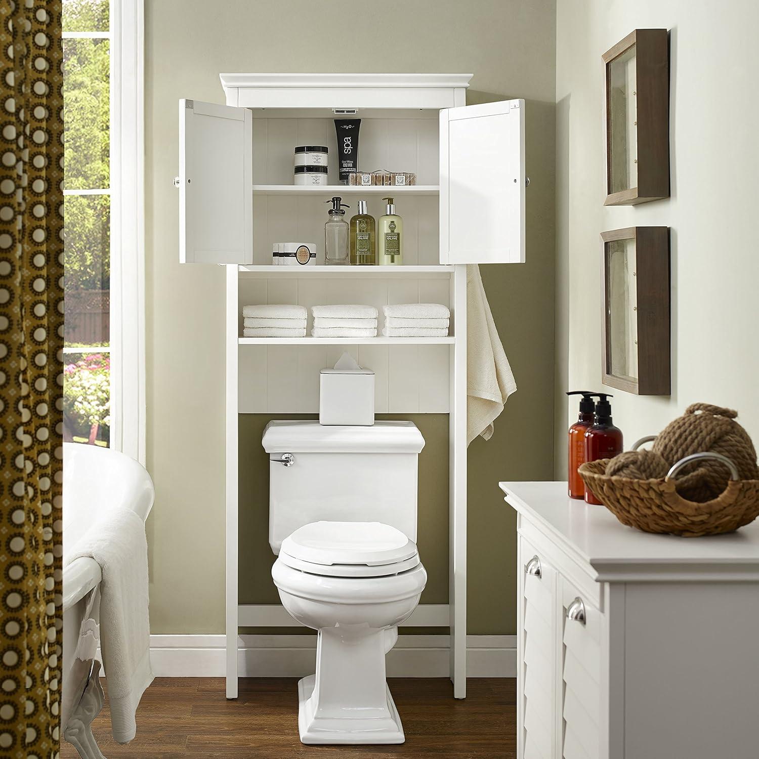 Lydia White Over-the-Toilet Bathroom Storage Cabinet