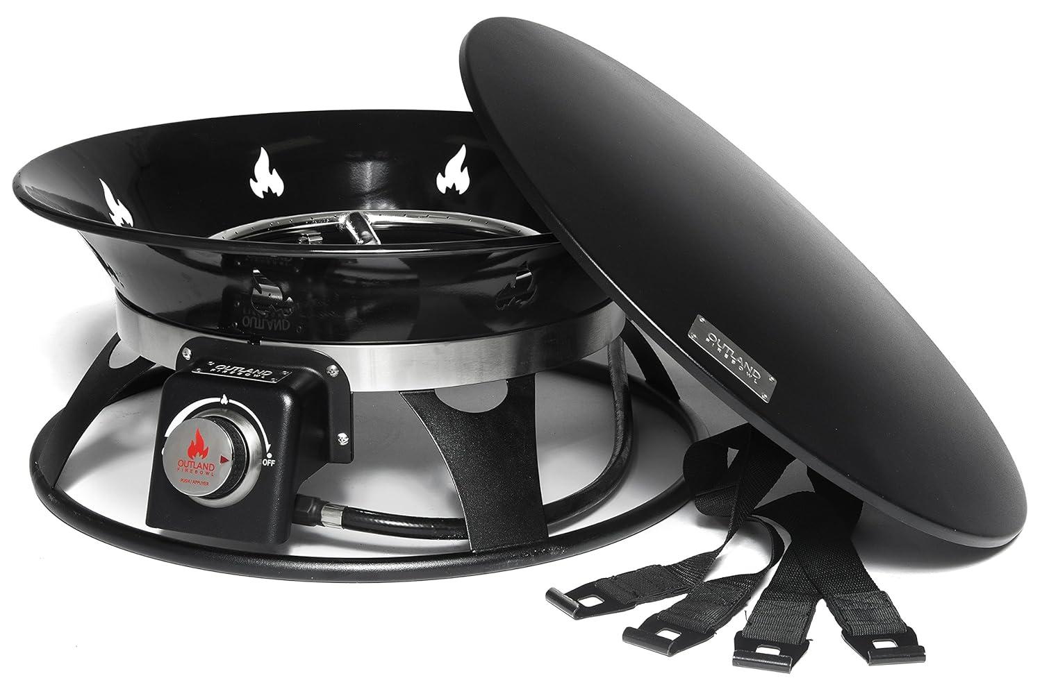 Outland Living Portable Propane Fire Pit, 21-inch, 58,000 BTU with Cover & Carry Kit, Smokeless Gas Firebowl| Helios Burner 863 Cypress