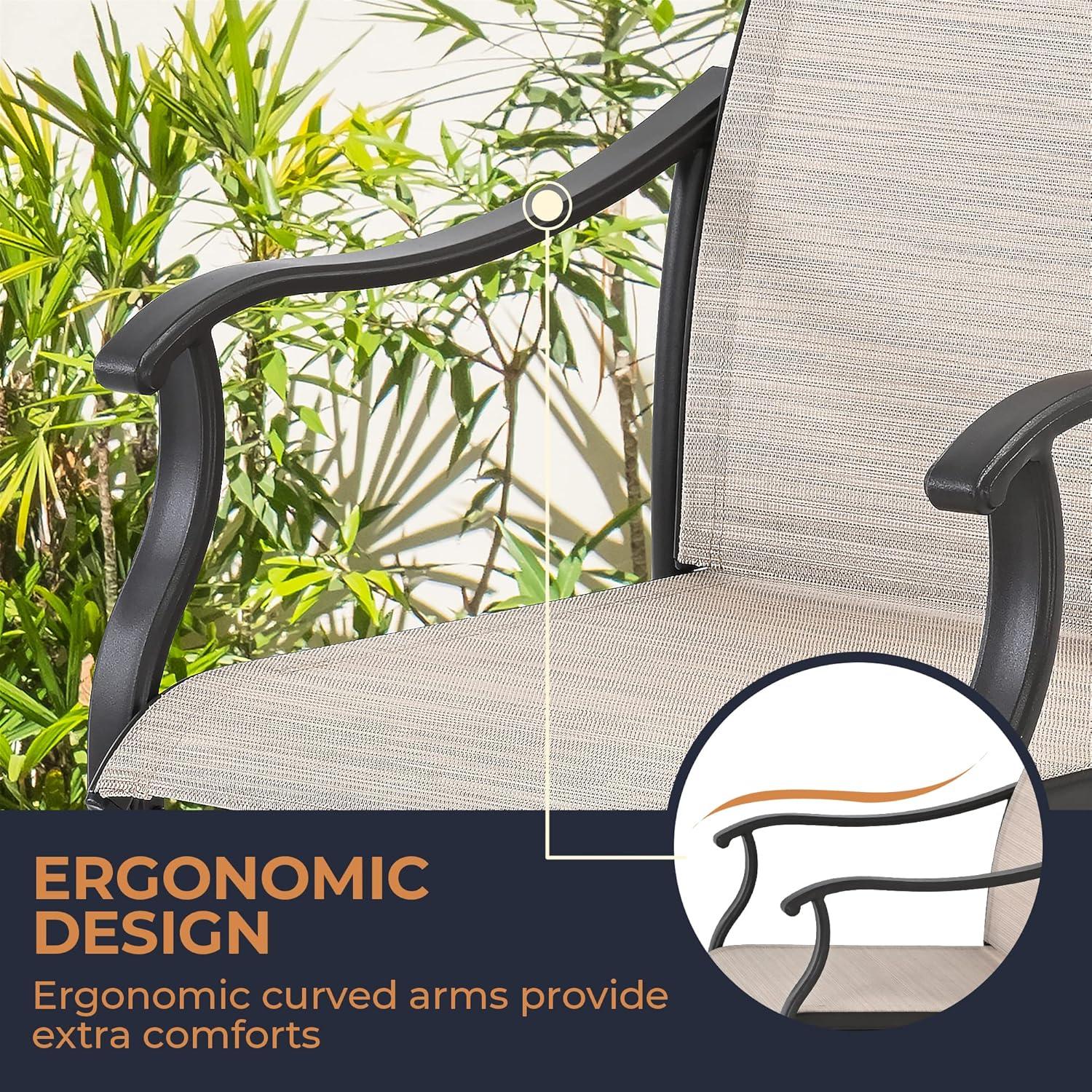 5 -Piece Gray Patio Dining Set Iron Square Table with 4 Gray Stationary Chairs