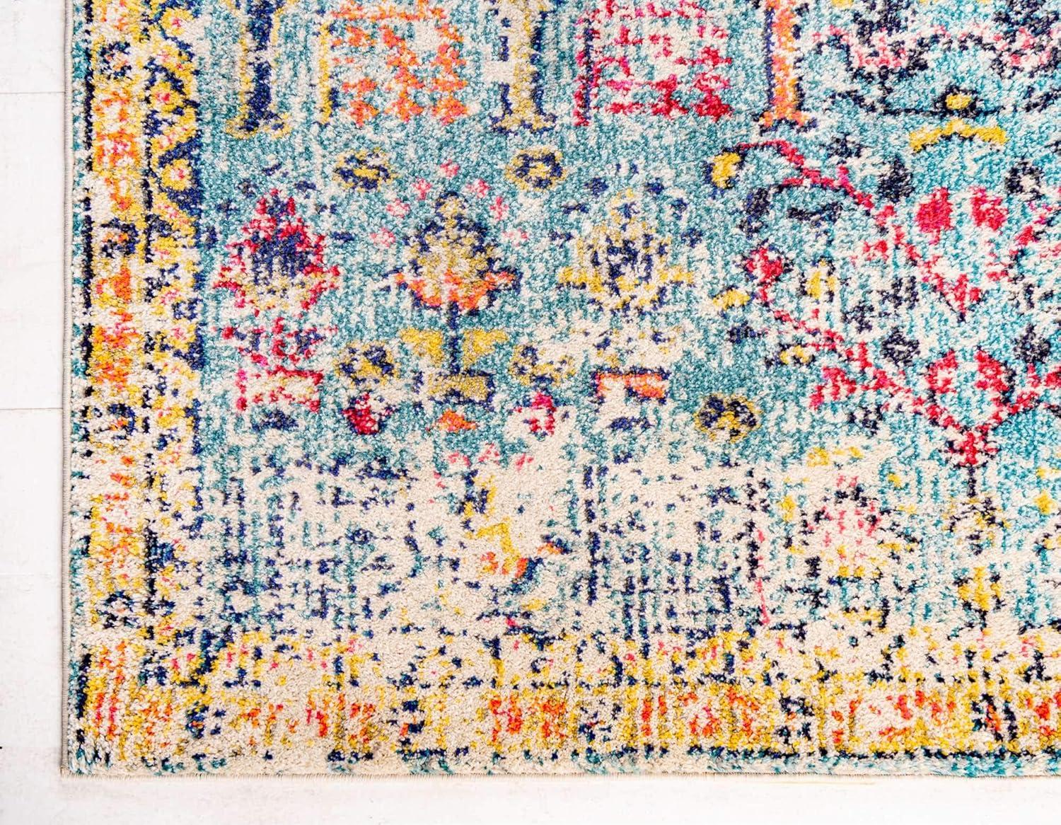 Unique Loom Monterey Collection Area Rug - Adobe (8'  x 10' Rectangle Blue/Beige)